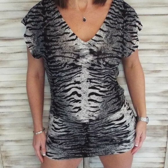 Day Night Small Tiger Print Bodycon Dress - Picture 1 of 14